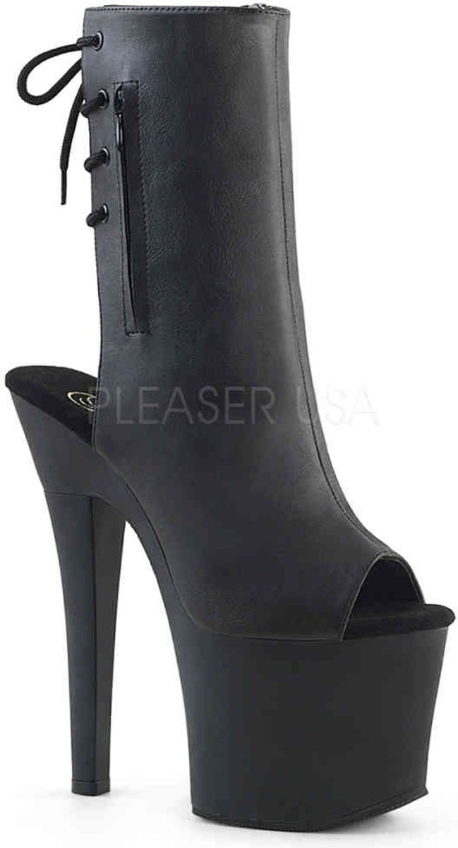 EU 35 = US 5 | RADIANT-1018 | 7 Heel, 3 1/4 PF Open Toe/Heel Ankle Boot, Side Zip